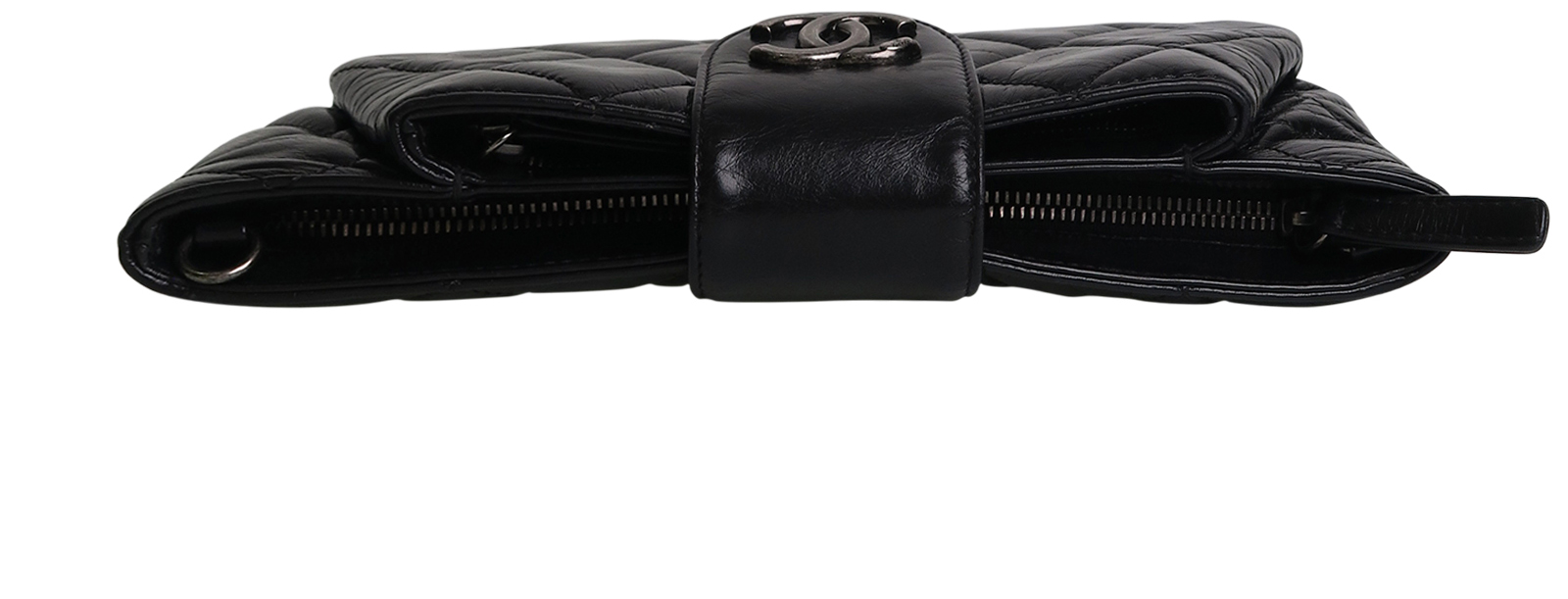 Glazed Calfskin Quilted Coco Pleats Clutch, &pound;1,200, Inside view
